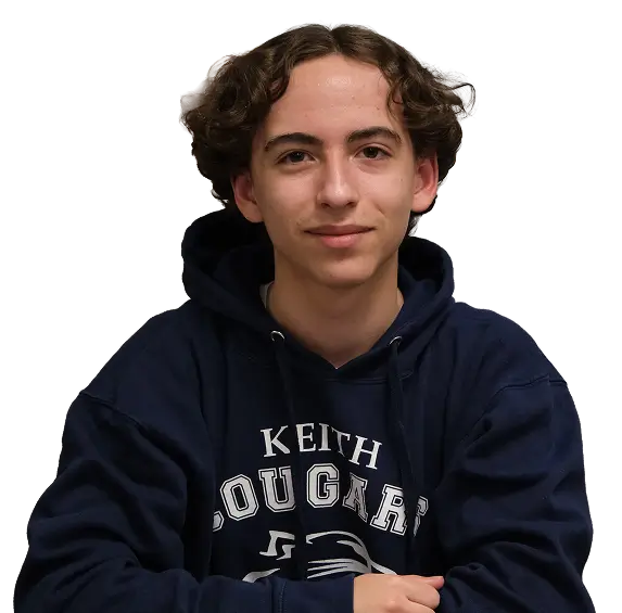 Keith high school student in black sweatshirt
